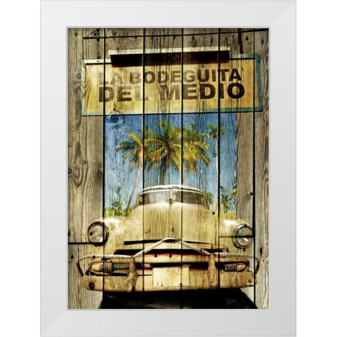 La Bodeguita -1 White Modern Wood Framed Art Print by Sola, Bresso