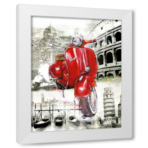 The Beautiful Motorbike White Modern Wood Framed Art Print by Sola, Bresso