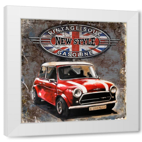 Car Vintage Soul White Modern Wood Framed Art Print by Sola, Bresso