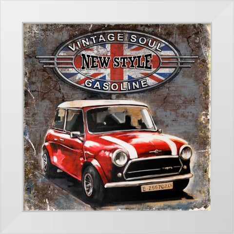 Car Vintage Soul White Modern Wood Framed Art Print by Sola, Bresso