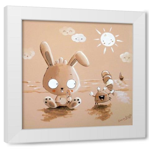 Rabbit and Crab White Modern Wood Framed Art Print by Vicedo, Diana