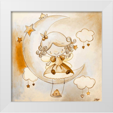 Fairy White Modern Wood Framed Art Print by Vicedo, Diana