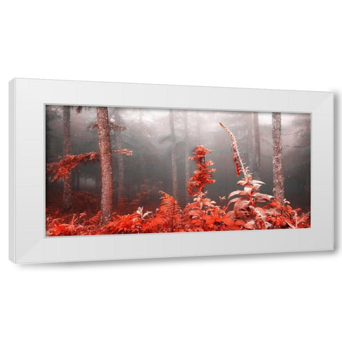 Red forest 809 White Modern Wood Framed Art Print by Palacios, J.A.
