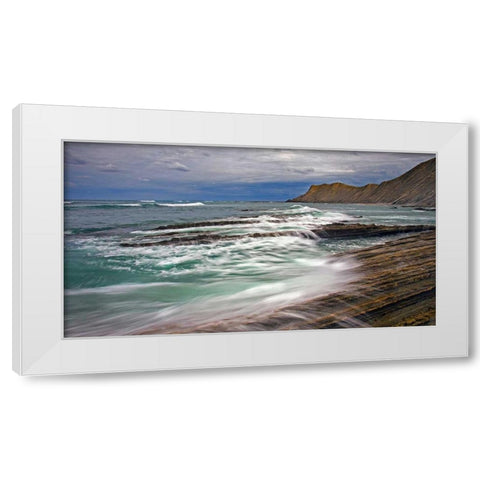Sea 814 White Modern Wood Framed Art Print by Palacios, J.A.