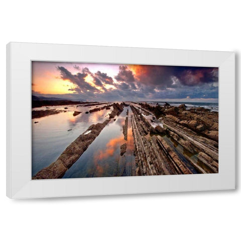 Wild coast 843 White Modern Wood Framed Art Print by Palacios, J.A.