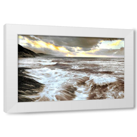 Sea twilight 842 White Modern Wood Framed Art Print by Palacios, J.A.
