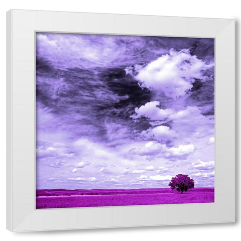 Lilac field 840 White Modern Wood Framed Art Print by Palacios, J.A.