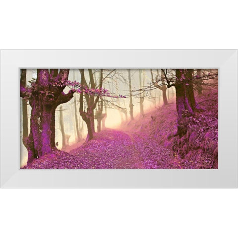 Forest in purple 827 White Modern Wood Framed Art Print by Palacios, J.A.