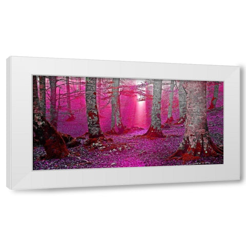 Forest and sunbeam 822 White Modern Wood Framed Art Print by Palacios, J.A.