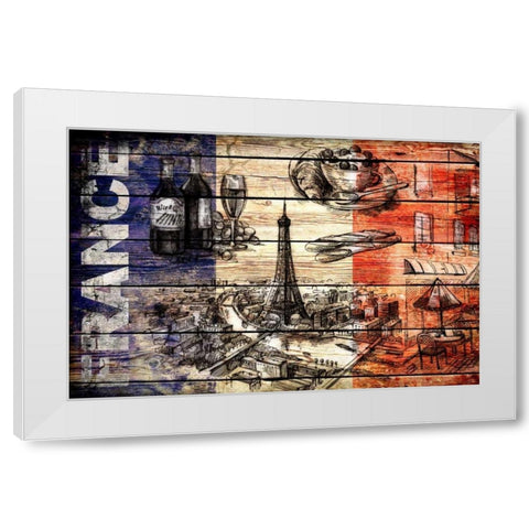 France Collage 03.02 White Modern Wood Framed Art Print by Robins, John H.