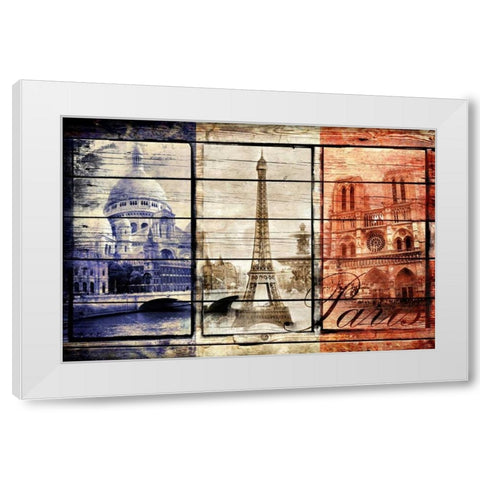 France Collage 02.02 White Modern Wood Framed Art Print by Robins, John H.