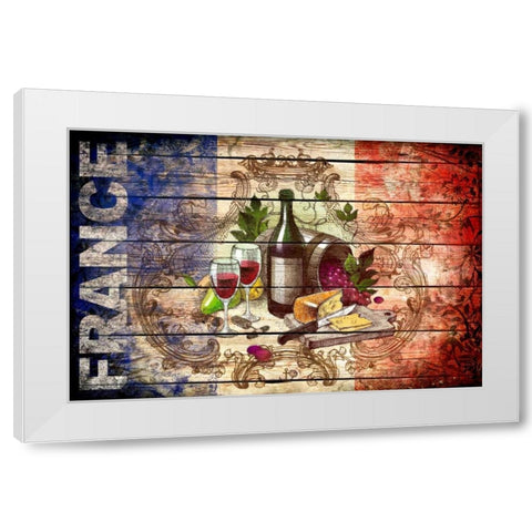 France Collage 01.02 White Modern Wood Framed Art Print by Robins, John H.