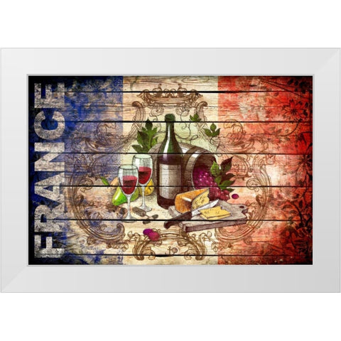 France Collage 01.02 White Modern Wood Framed Art Print by Robins, John H.