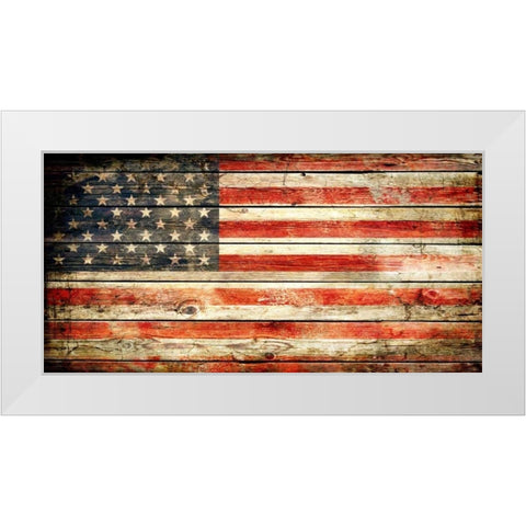 USA 2 White Modern Wood Framed Art Print by Robins, John H.