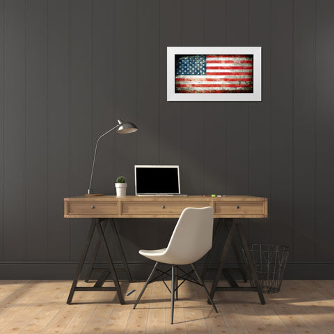 USA 1 White Modern Wood Framed Art Print by Robins, John H.