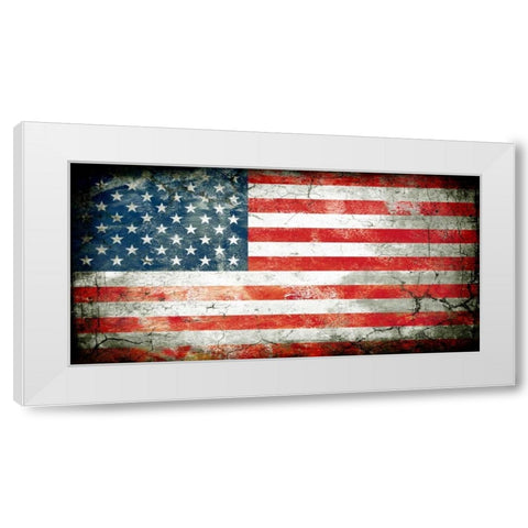 USA 1 White Modern Wood Framed Art Print by Robins, John H.