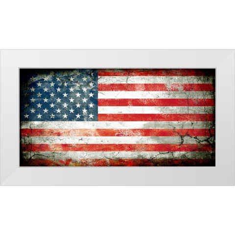 USA 1 White Modern Wood Framed Art Print by Robins, John H.