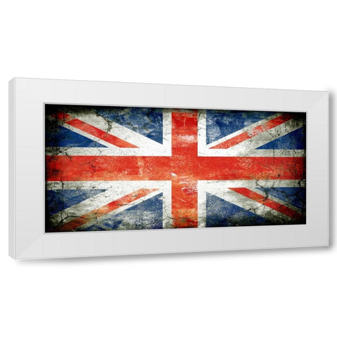 UK 1 White Modern Wood Framed Art Print by Robins, John H.