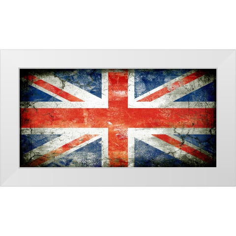 UK 1 White Modern Wood Framed Art Print by Robins, John H.