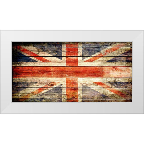 UK 2 White Modern Wood Framed Art Print by Robins, John H.
