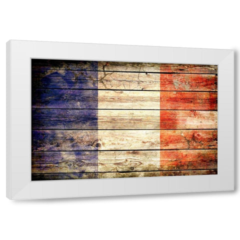 France 2 White Modern Wood Framed Art Print by Robins, John H.