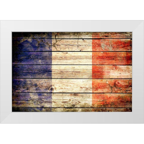 France 2 White Modern Wood Framed Art Print by Robins, John H.