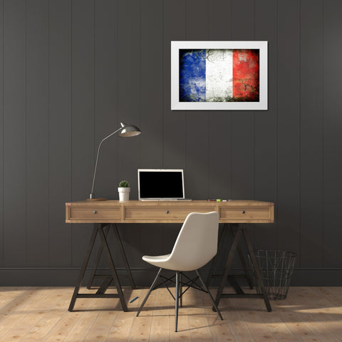 France 1 White Modern Wood Framed Art Print by Robins, John H.
