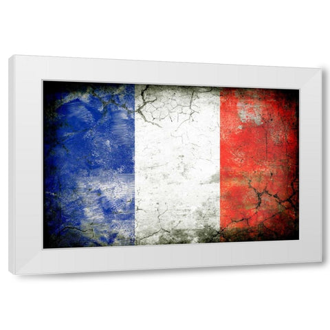 France 1 White Modern Wood Framed Art Print by Robins, John H.