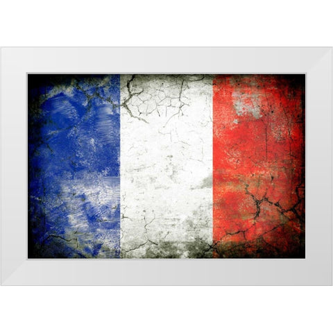France 1 White Modern Wood Framed Art Print by Robins, John H.