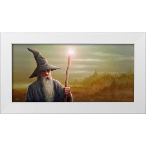 The Wizard White Modern Wood Framed Art Print by Martin, Jose Luis