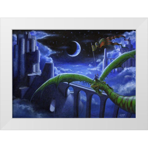 Castles in the Sky White Modern Wood Framed Art Print by Martin, Jose Luis