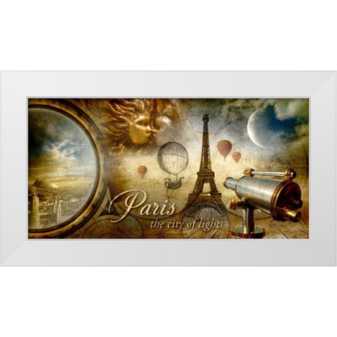 Collage Paris Fantasy White Modern Wood Framed Art Print by Robert, Paul