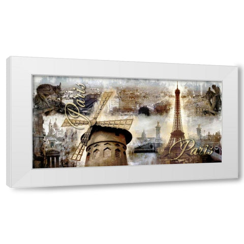 Collage Paris 03 White Modern Wood Framed Art Print by Robert, Paul