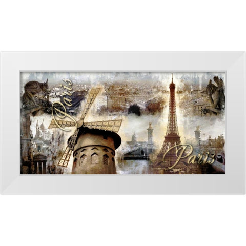 Collage Paris 03 White Modern Wood Framed Art Print by Robert, Paul