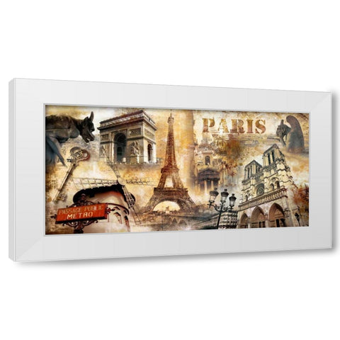 Collage Paris 01 White Modern Wood Framed Art Print by Robert, Paul