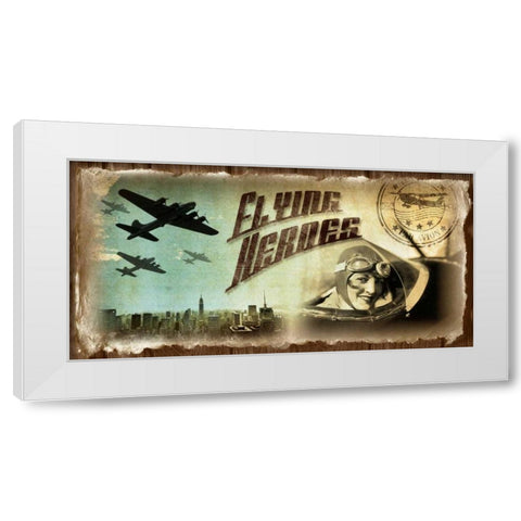 Airplanes vintage White Modern Wood Framed Art Print by Robert, Paul