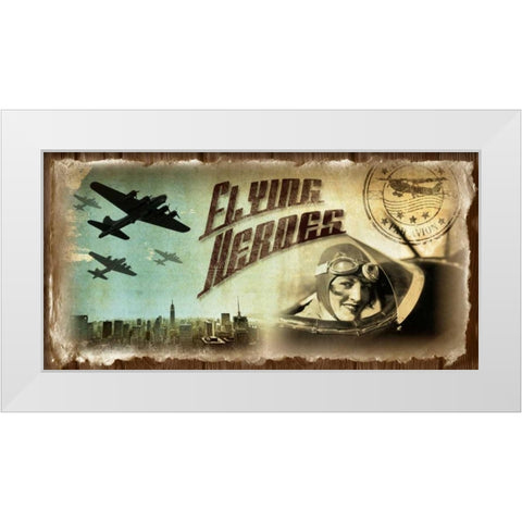 Airplanes vintage White Modern Wood Framed Art Print by Robert, Paul