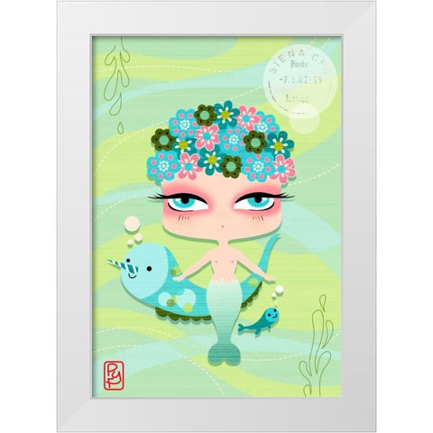 Mermaid White Modern Wood Framed Art Print by Yuste, Patricia