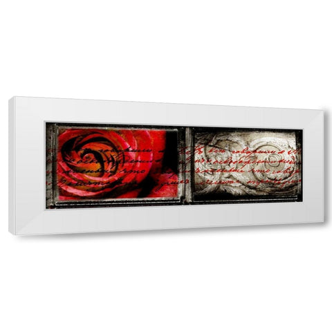 Letter and Roses White Modern Wood Framed Art Print by Willow, Susan P.