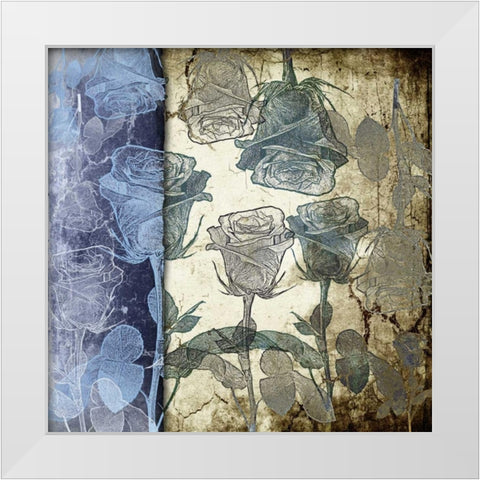 Stone and Roses B White Modern Wood Framed Art Print by Willow, Susan P.