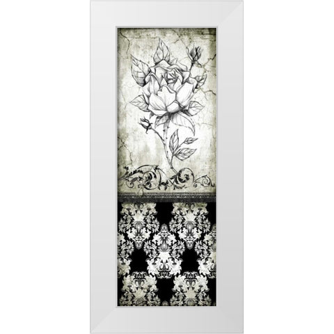 Rose Vintage II B White Modern Wood Framed Art Print by Willow, Susan P.