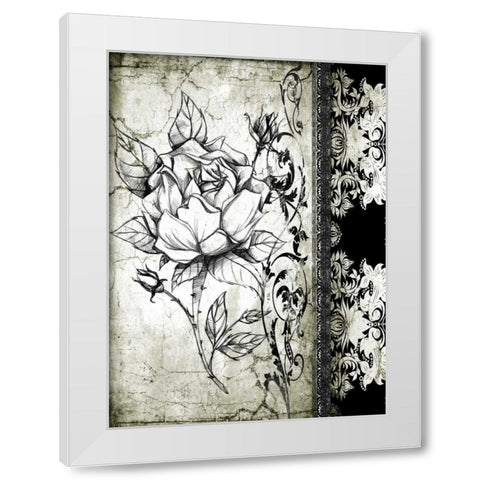 Rose Vintage I A White Modern Wood Framed Art Print by Willow, Susan P.