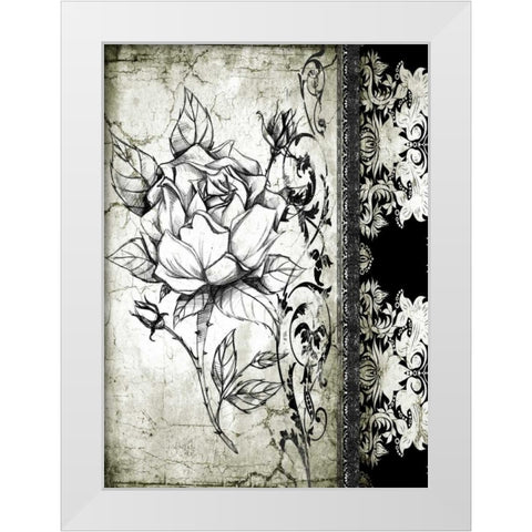 Rose Vintage I A White Modern Wood Framed Art Print by Willow, Susan P.
