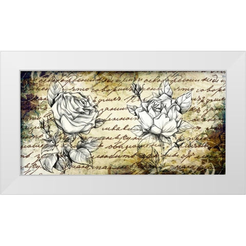 Retro Roses II White Modern Wood Framed Art Print by Willow, Susan P.