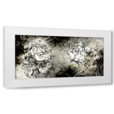 Retro Roses I White Modern Wood Framed Art Print by Willow, Susan P.