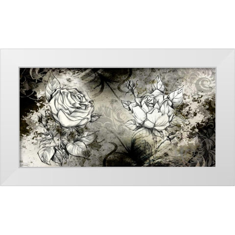 Retro Roses I White Modern Wood Framed Art Print by Willow, Susan P.
