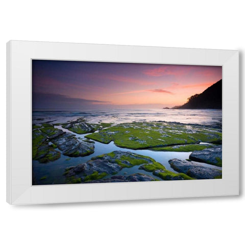 Sweet sunrise White Modern Wood Framed Art Print by Vera, Urtzi