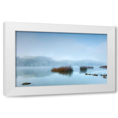 Blue dreams White Modern Wood Framed Art Print by Vera, Urtzi