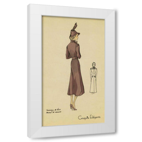 Ladies Fashion I White Modern Wood Framed Art Print by Unknown