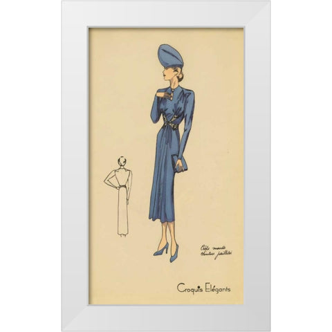 Ladies Fashion III White Modern Wood Framed Art Print by Unknown